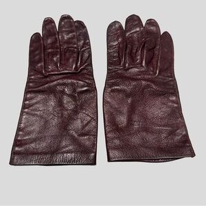 70s vintage UNBRANDED | Burgundy/Oxblood Romanian Leather Gloves 6 1/2